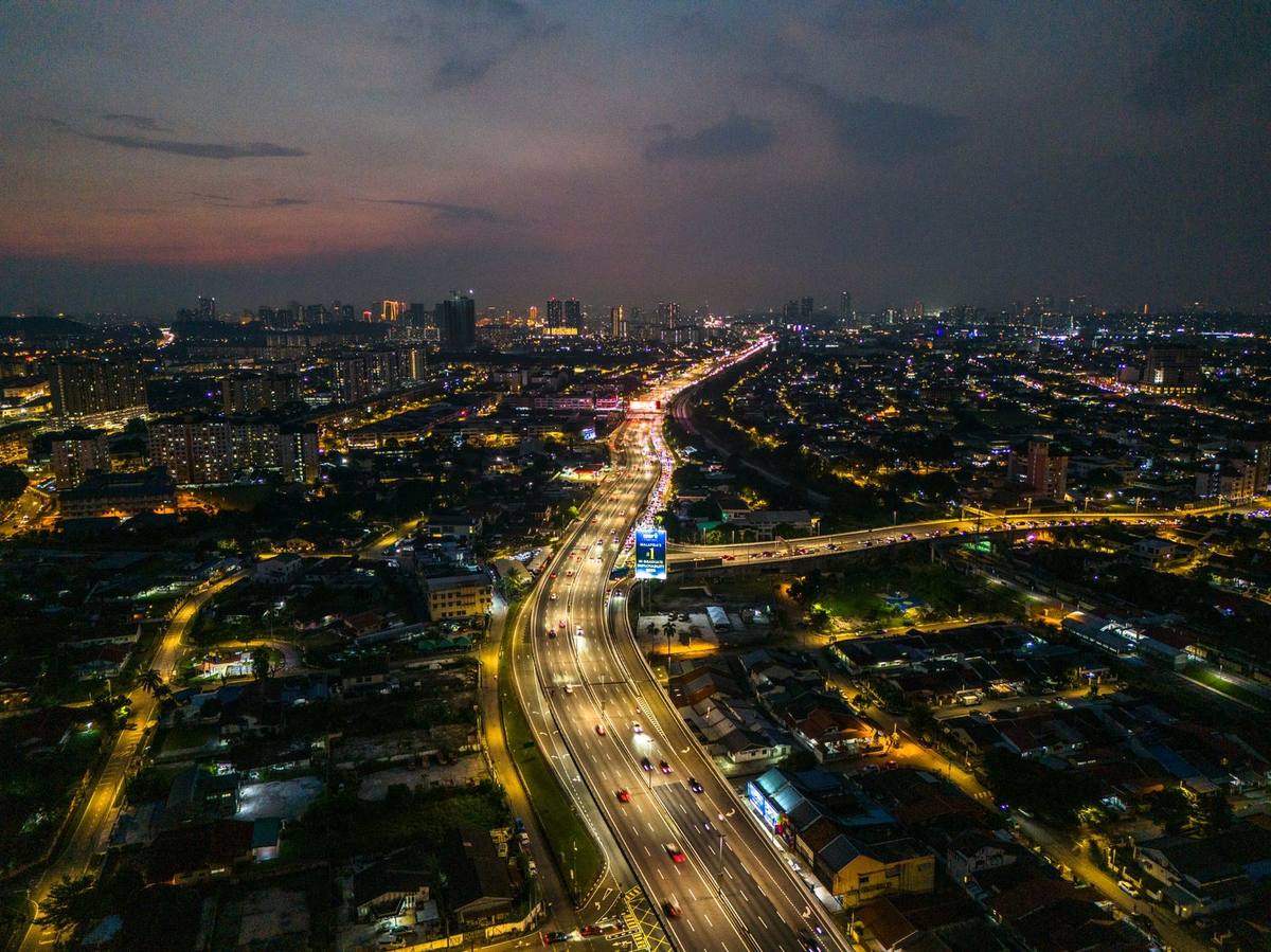 OKR Night Aerial View KL Skyline